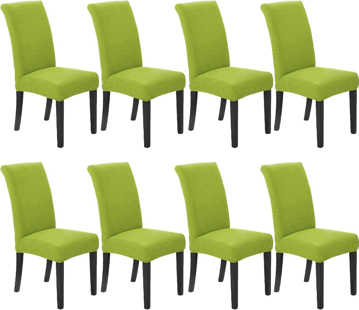 Howhic Stretch Chair Covers for Dining Room Set of 8, Apple Green