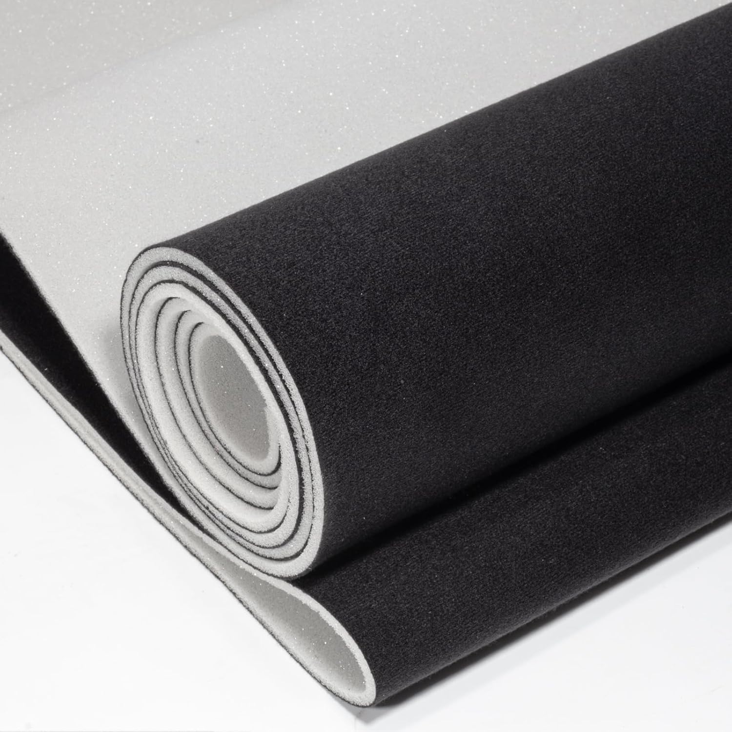 Auto Headliner Fabric 96in L 60in W Velvet Foam Backing Black