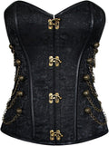 Women's Spiral Steel Boned Steampunk Bustier Corset - Chain Detail