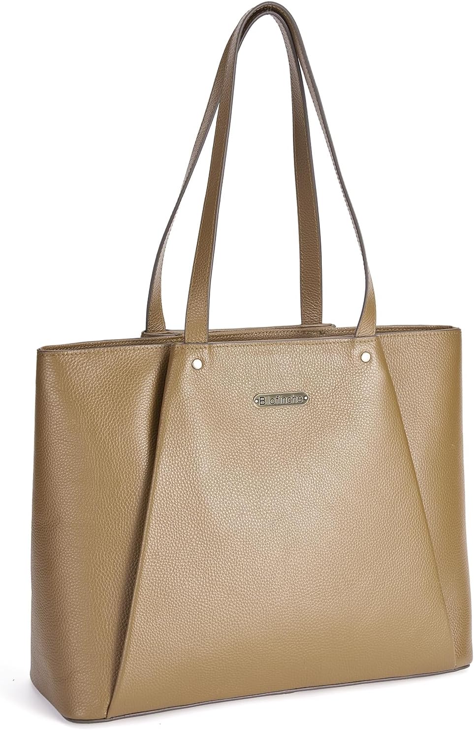 Genuine Leather Tote Bag for Women, 15.6 Inch Laptop Carrier