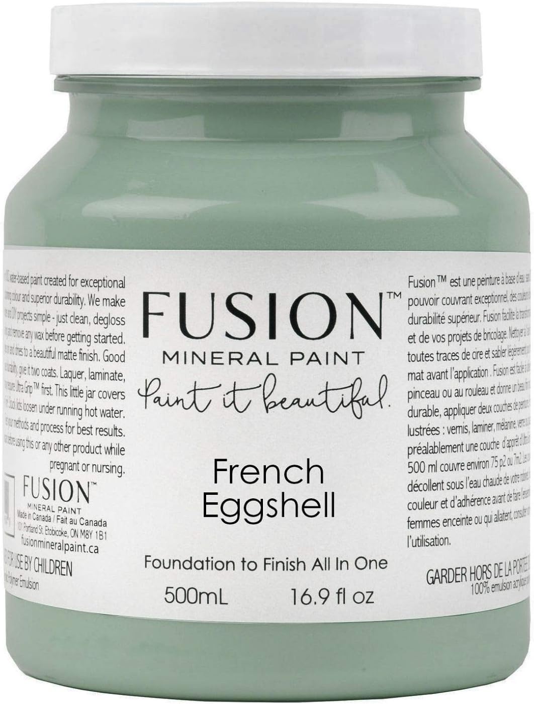 Fusion Mineral Paint 500 ml French Eggshell for Easy DIY Projects