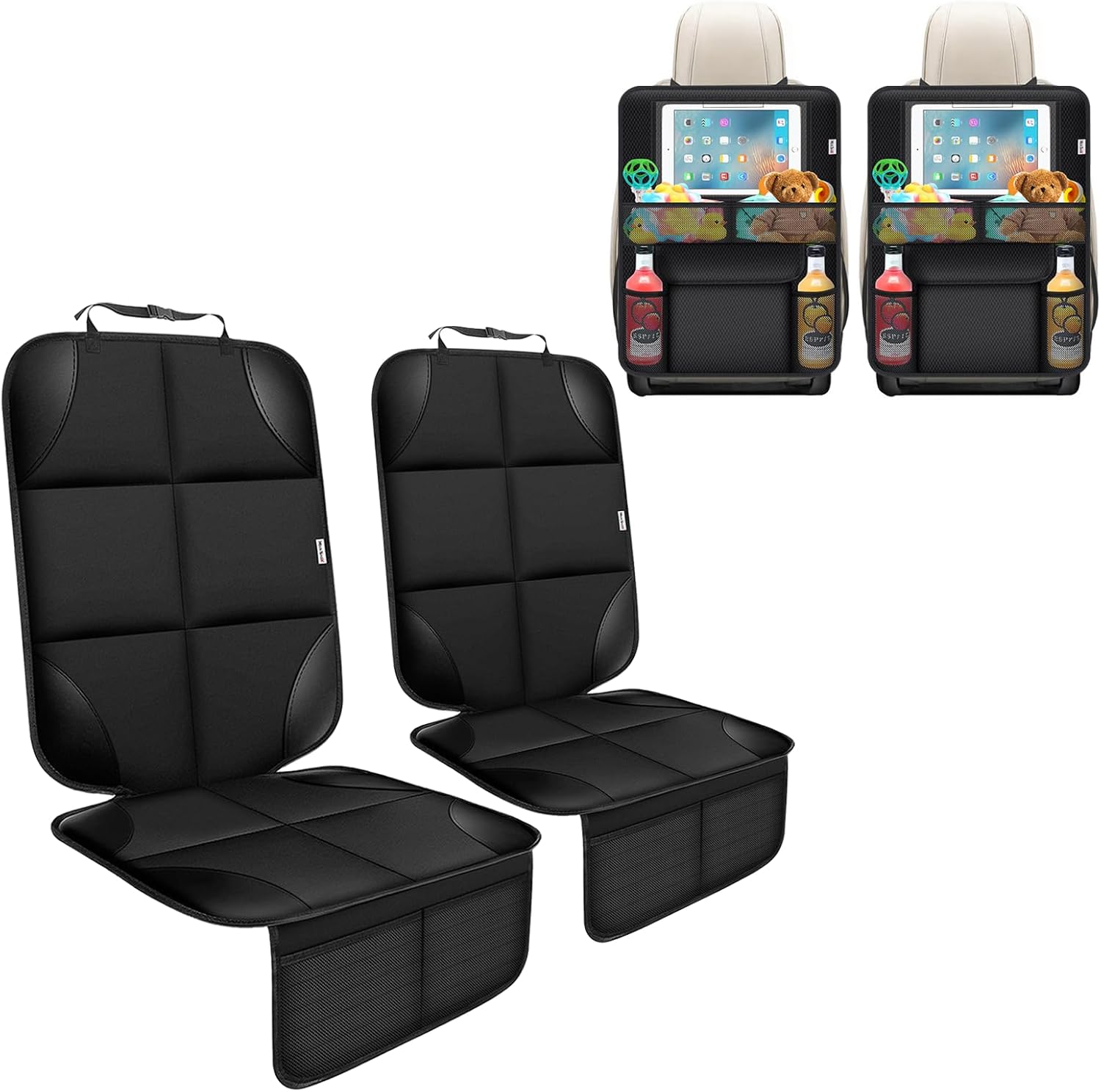 Car Seat Protector Under Baby Car Seat with Storage Pockets