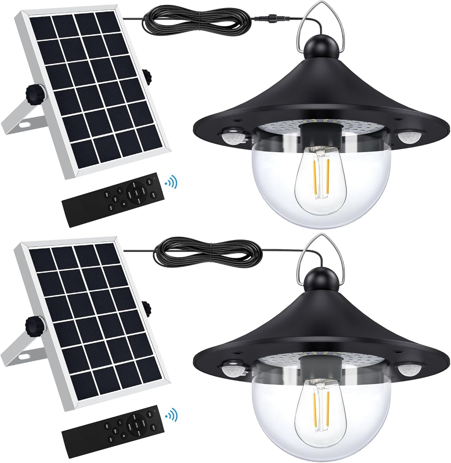 Solar Barn Lights for Indoor Outdoor Use with Remote & Motion Sensor