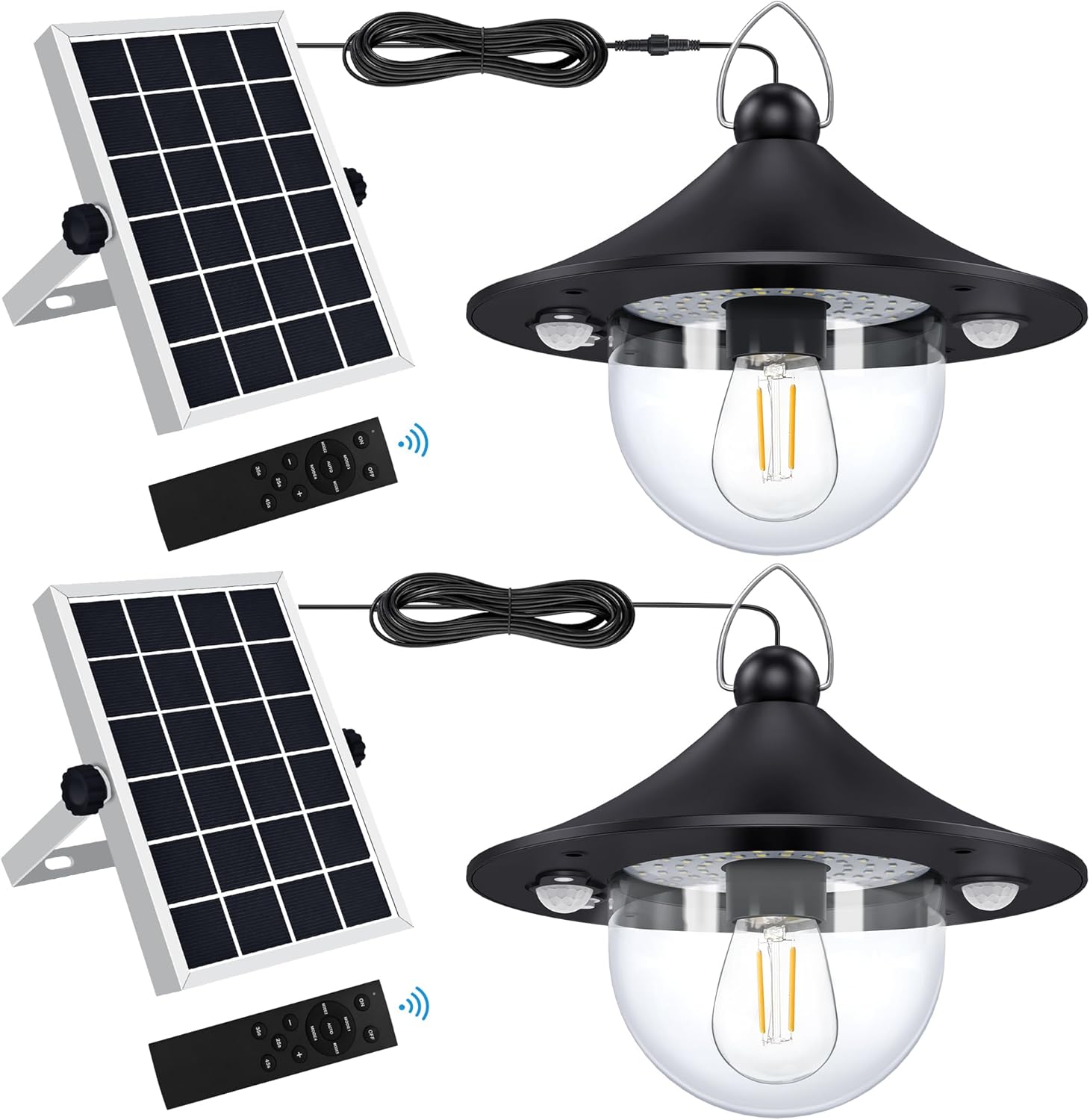 Solar Barn Lights for Indoor Outdoor Use with Remote & Motion Sensor