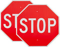OLANZU 2 Pack Large Stop Signs 24 x 24 in - High Intensity Reflective