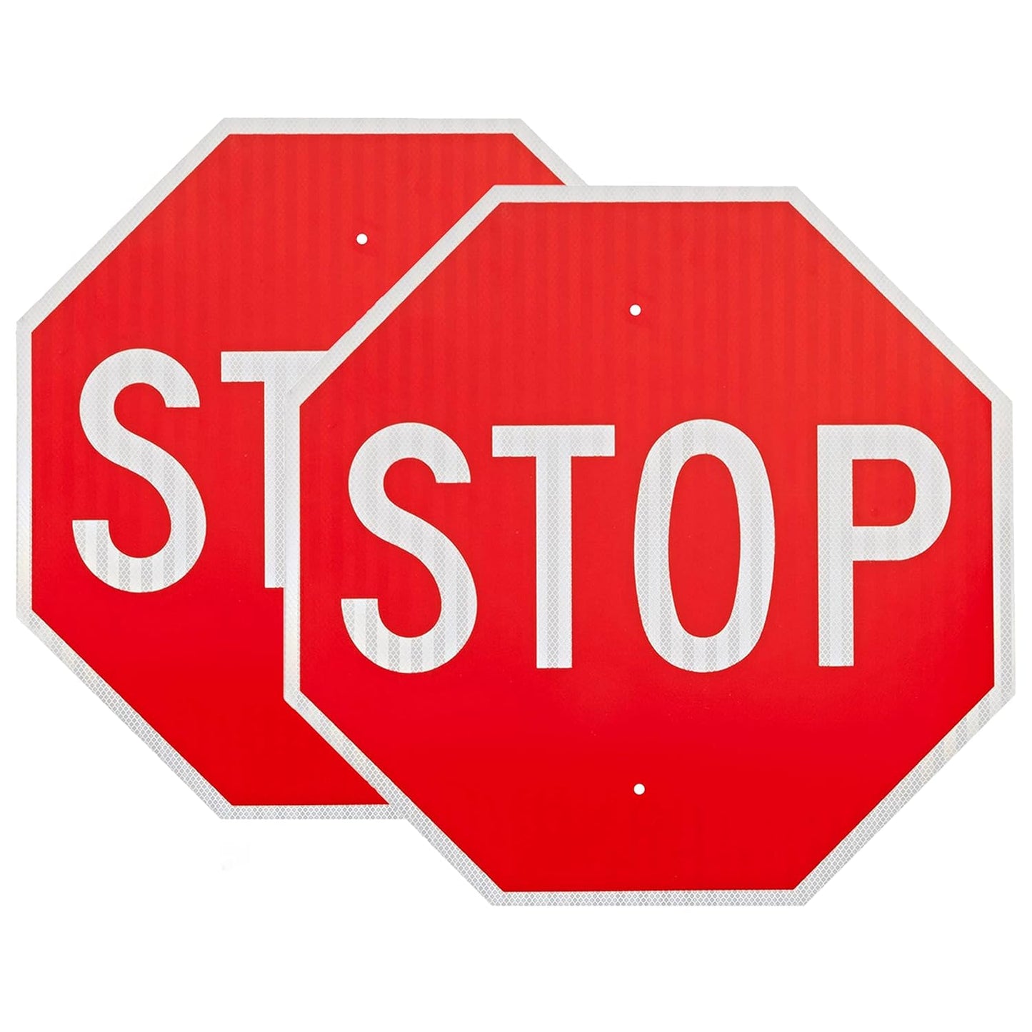 High Intensity Prismatic Aluminum Stop Signs - 2 Pack 30inx30