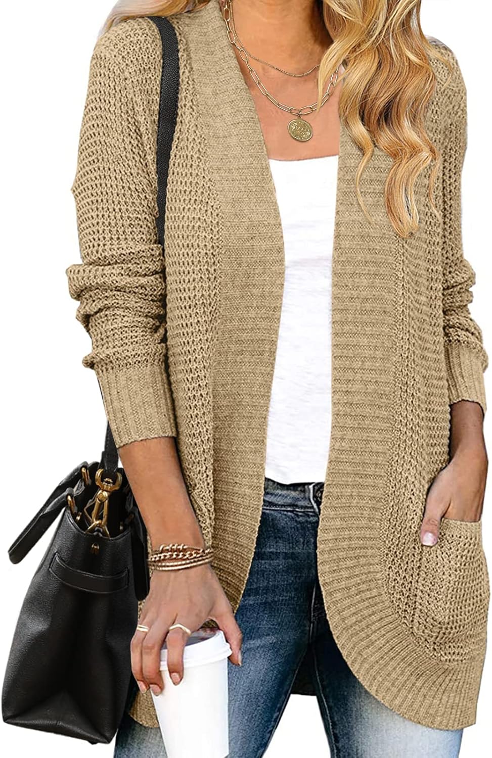 MEROKEETY Womens Long Sleeve Open Front Cardigans for Fall