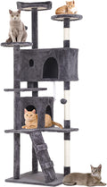 70in Cat Tree Tower Light Gray - Sturdy Multi-Level Activity Center