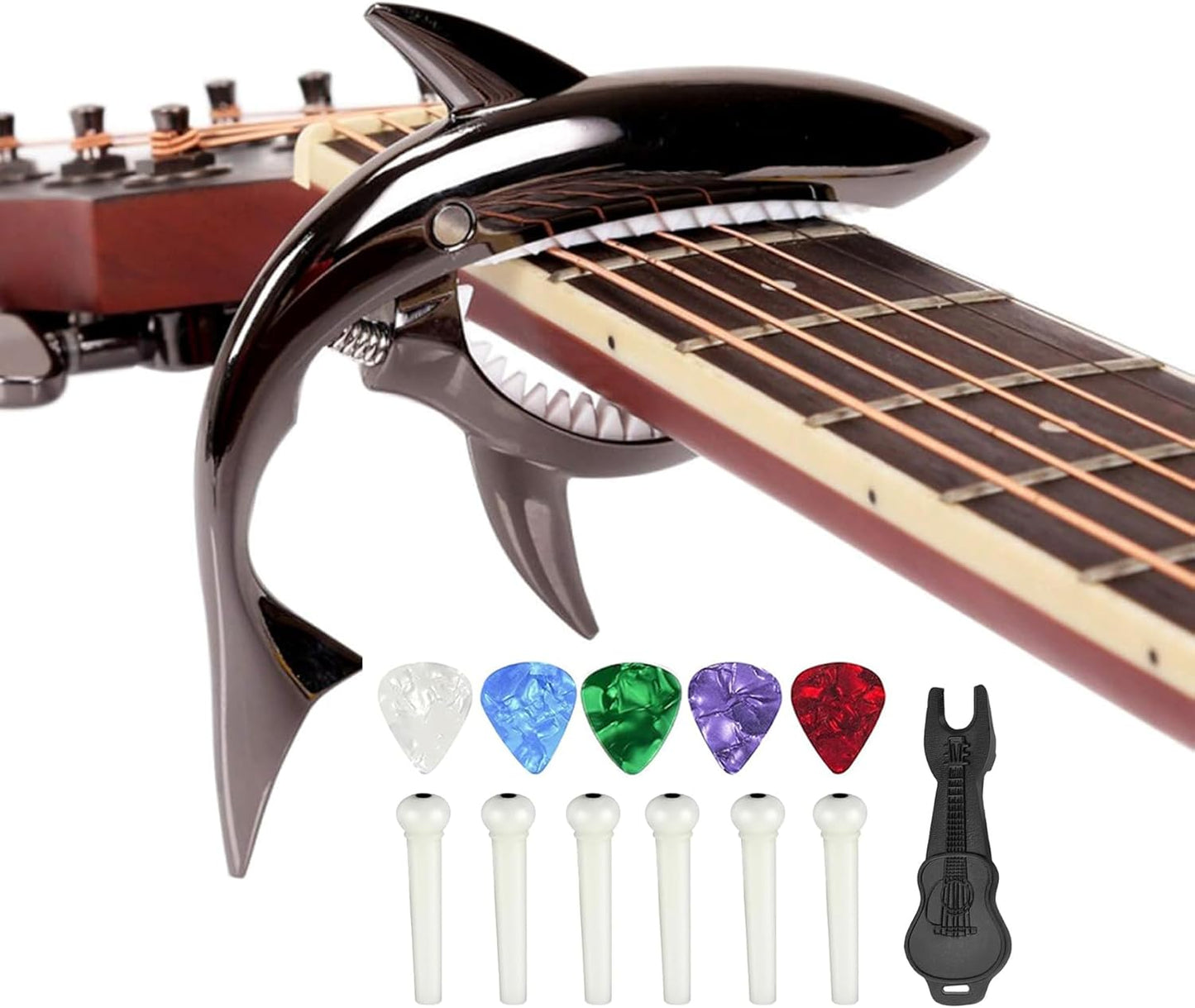 Shark Guitar Capo & Accessories Set by JINWEE