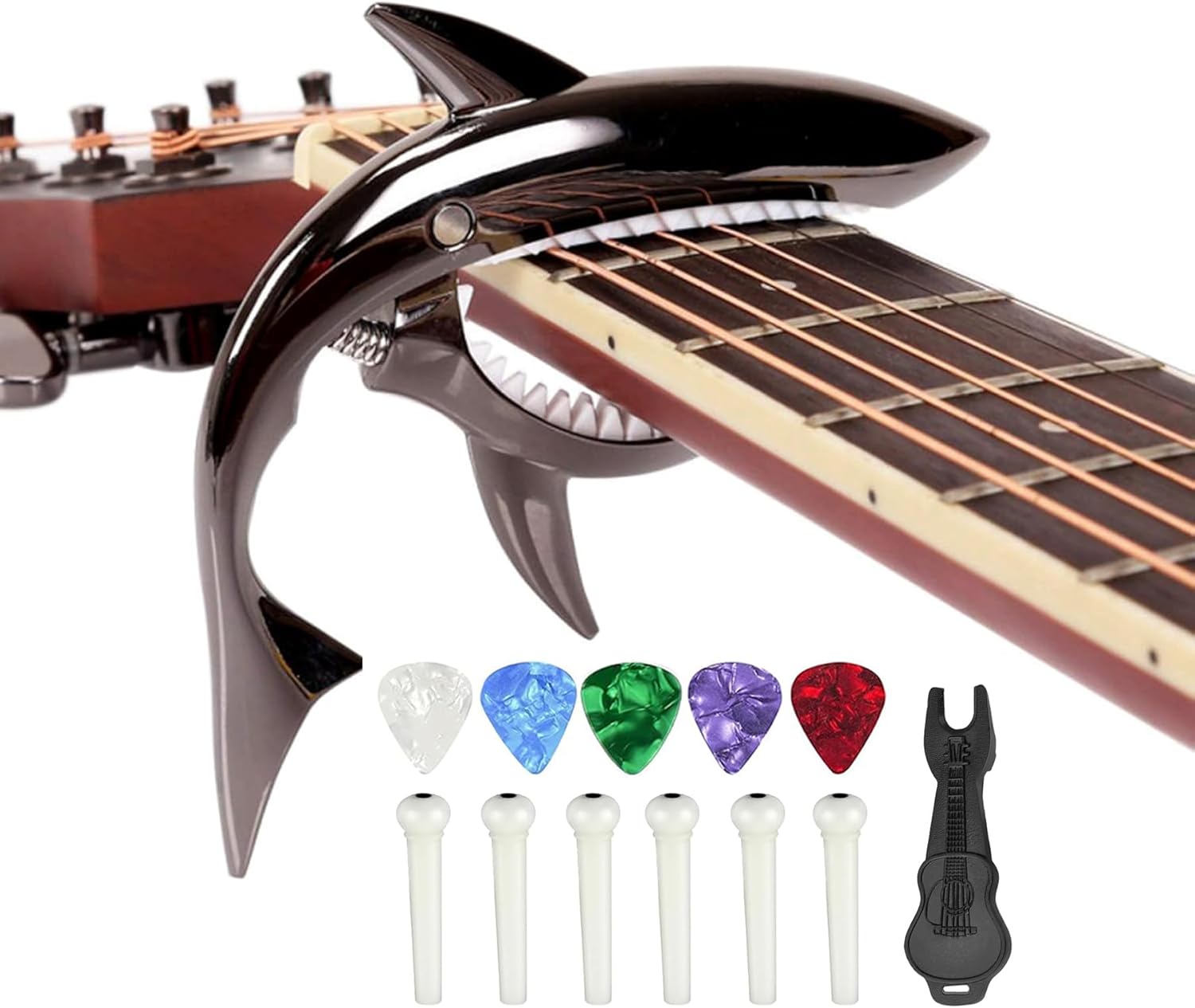 Shark Guitar Capo & Accessories Set by JINWEE