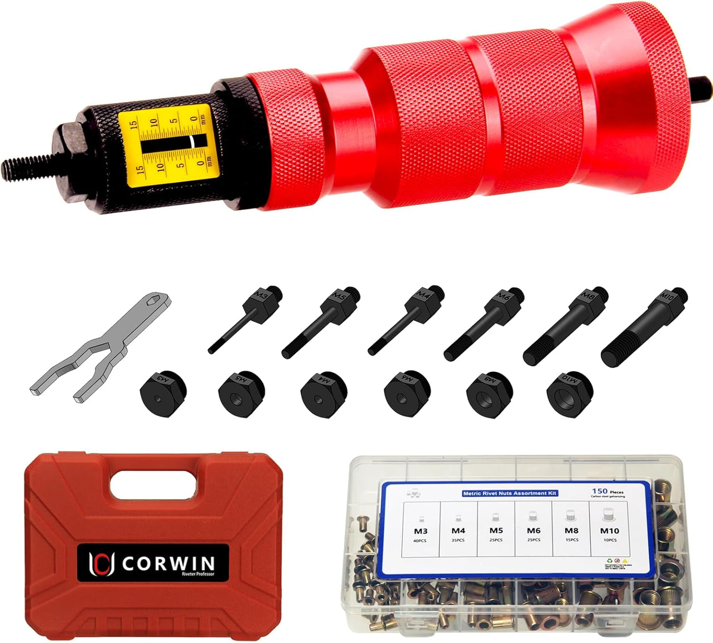 CORWIN X1S Rivet Nut Drill Adapter Kit with Overload Protection