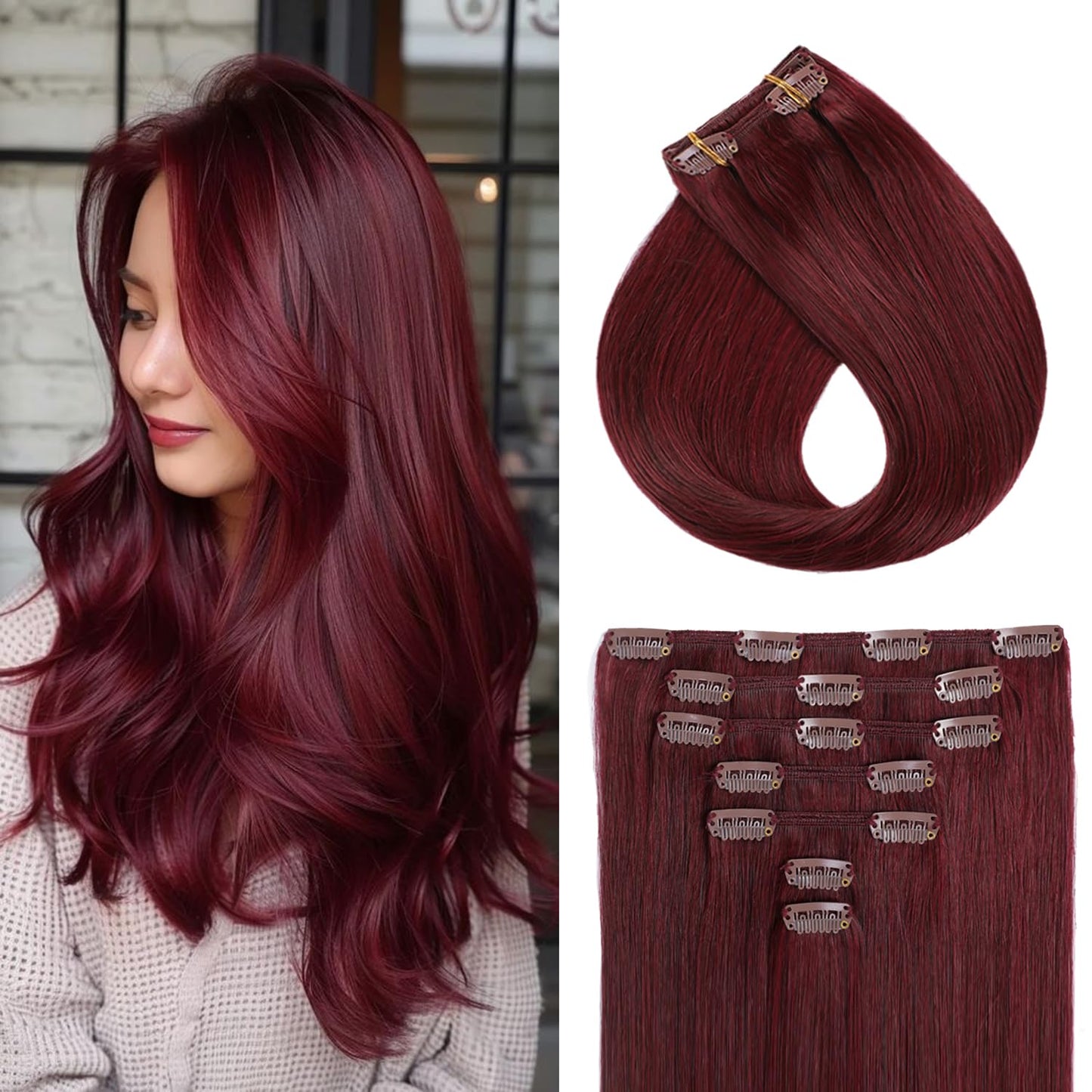 YILITE Clip In Hair Extensions Real Human Hair 18inch