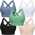 Women Sports Bras High Impact Strappy Cross Back - Padded Support