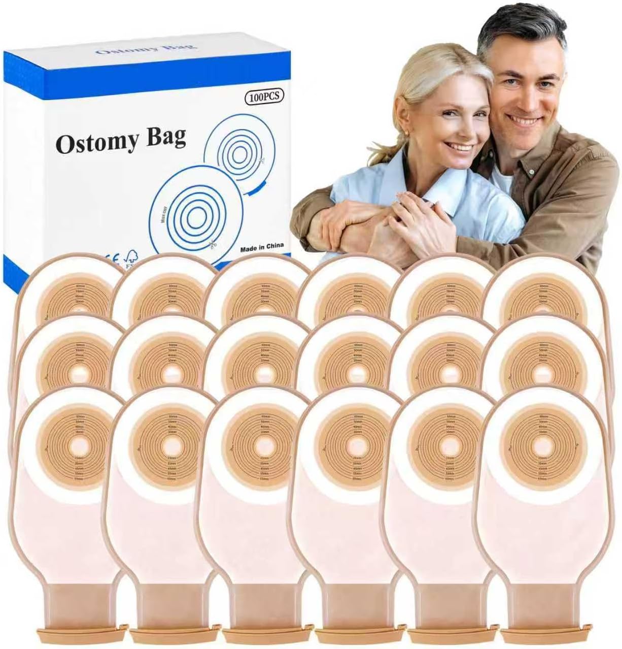 100 PCS Colostomy Bags for Ileostomy Stoma Care and Comfort