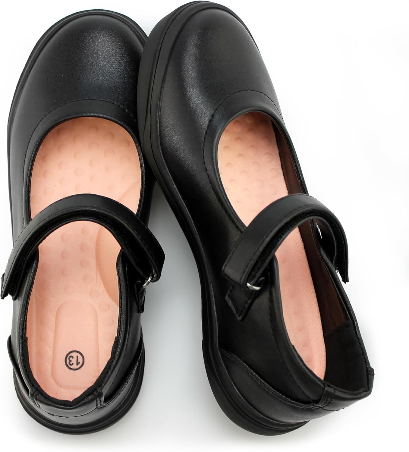 Tobfis Girl's Mary Jane Flats Lightweight School Uniform Shoes