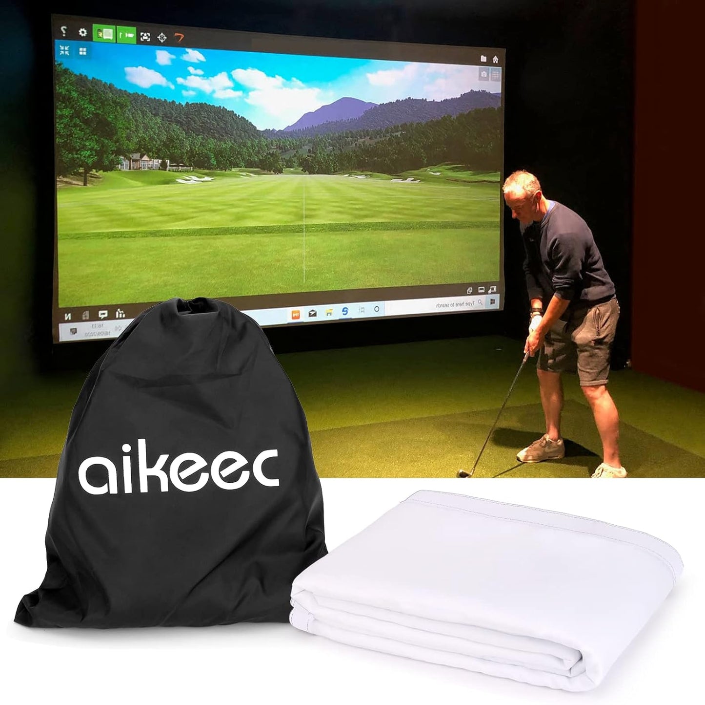 aikeec Golf Simulator Impact Screen for Indoor Training Needs