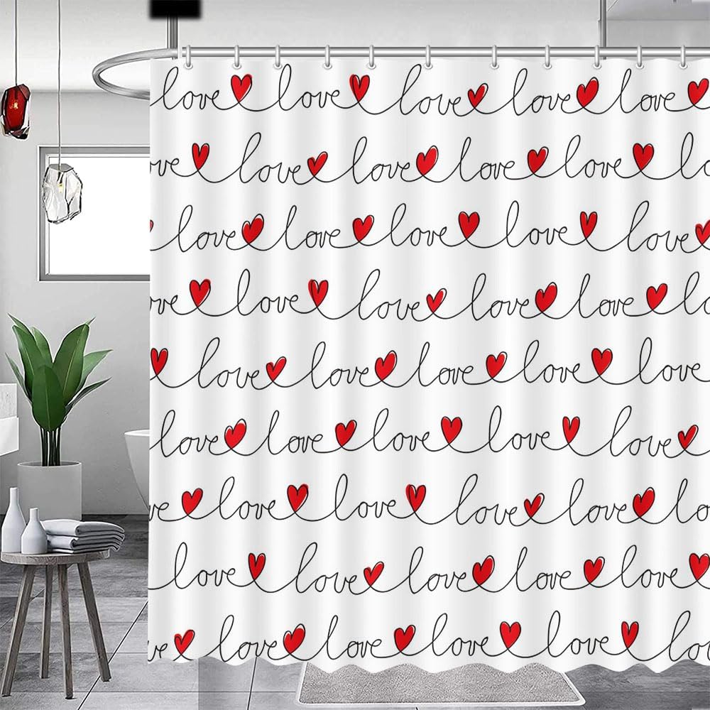 Love Shower Curtain - Durable Fabric 72''x72''