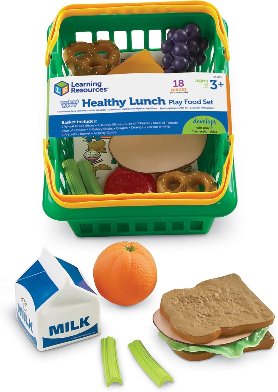 Learning Resources Healthy Lunch Basket for Pretend Play Fun
