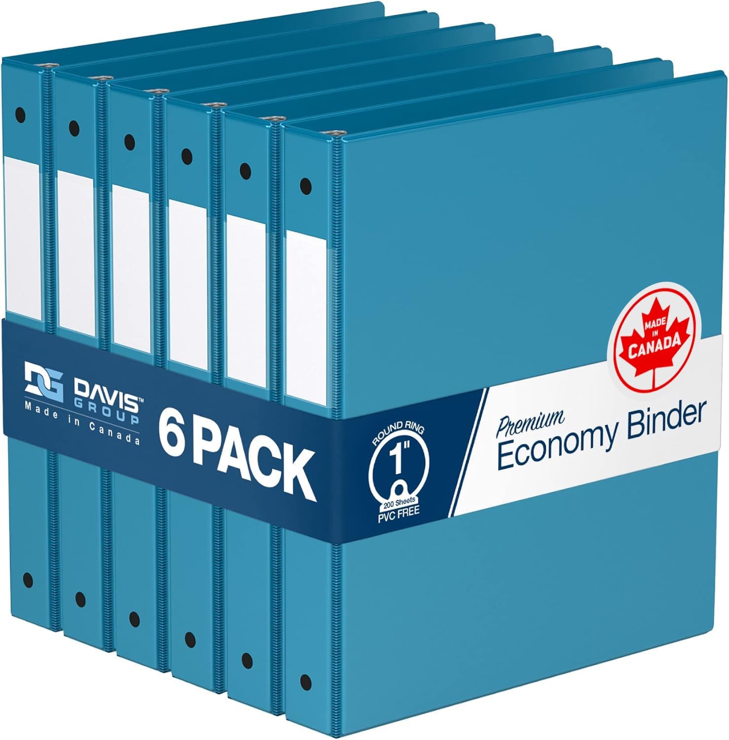 Premium Economy 6-Pack 1 Inch Round-Ring Binders for School