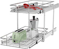 Pull Out Cabinet Organizer 11.5in W x 21in D 2 Tier Slide-Out - Space