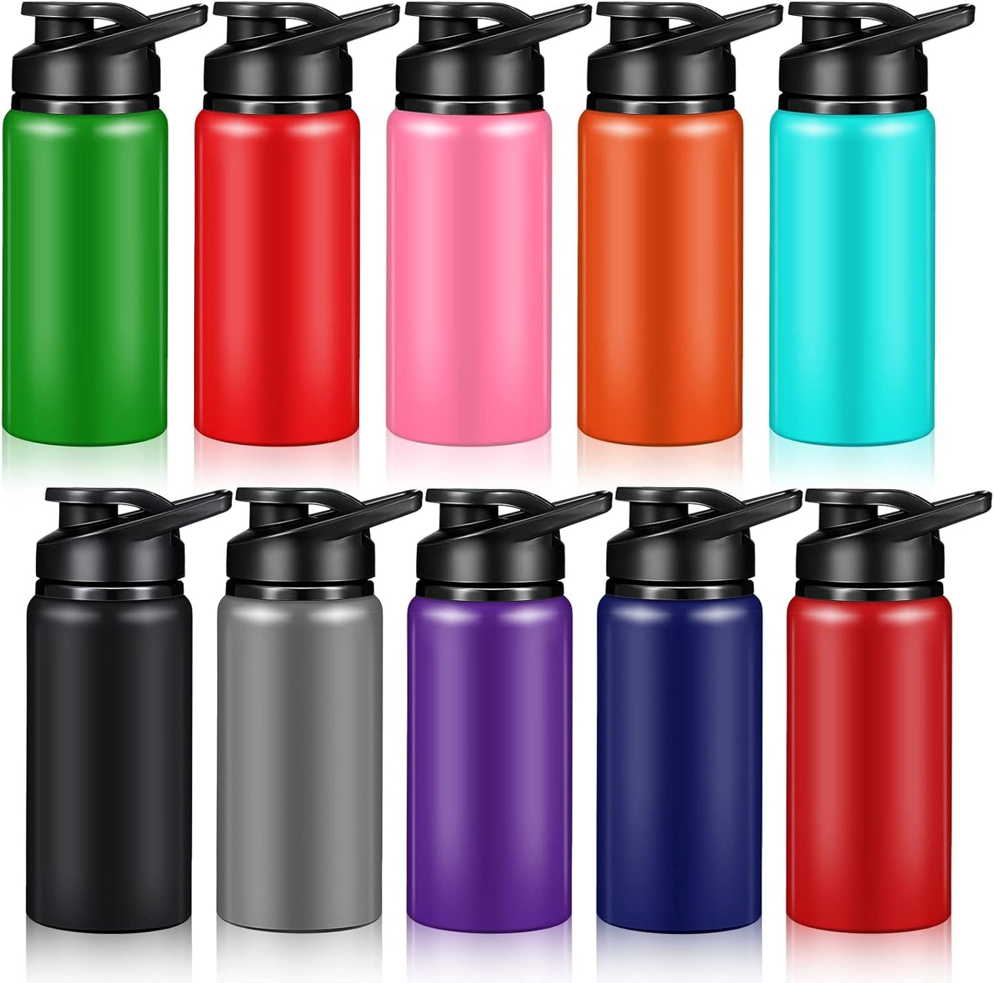 10 Pcs Reusable Aluminum Water Bottles for Outdoor Sports