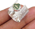 7MM Round Gemstone 925 Sterling Silver Floral Leaves Ring (Style 1RD4)