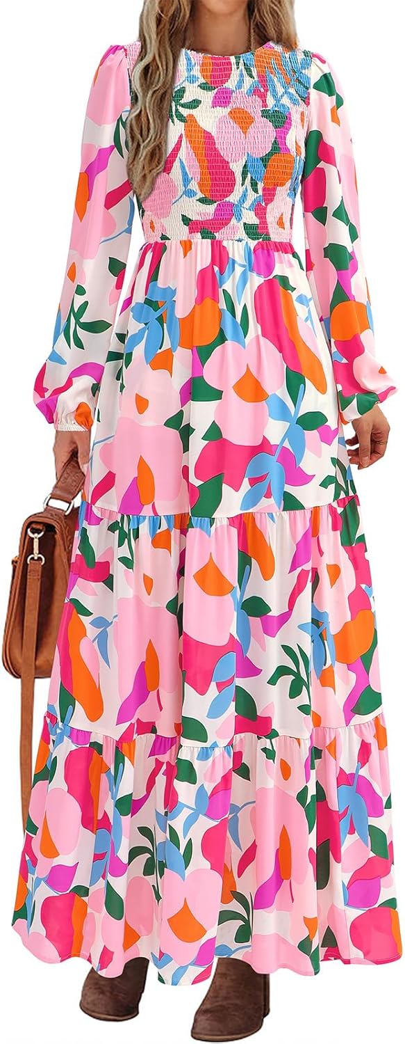 PRETTYGARDEN Women's Floral Maxi Dress for Casual Elegance