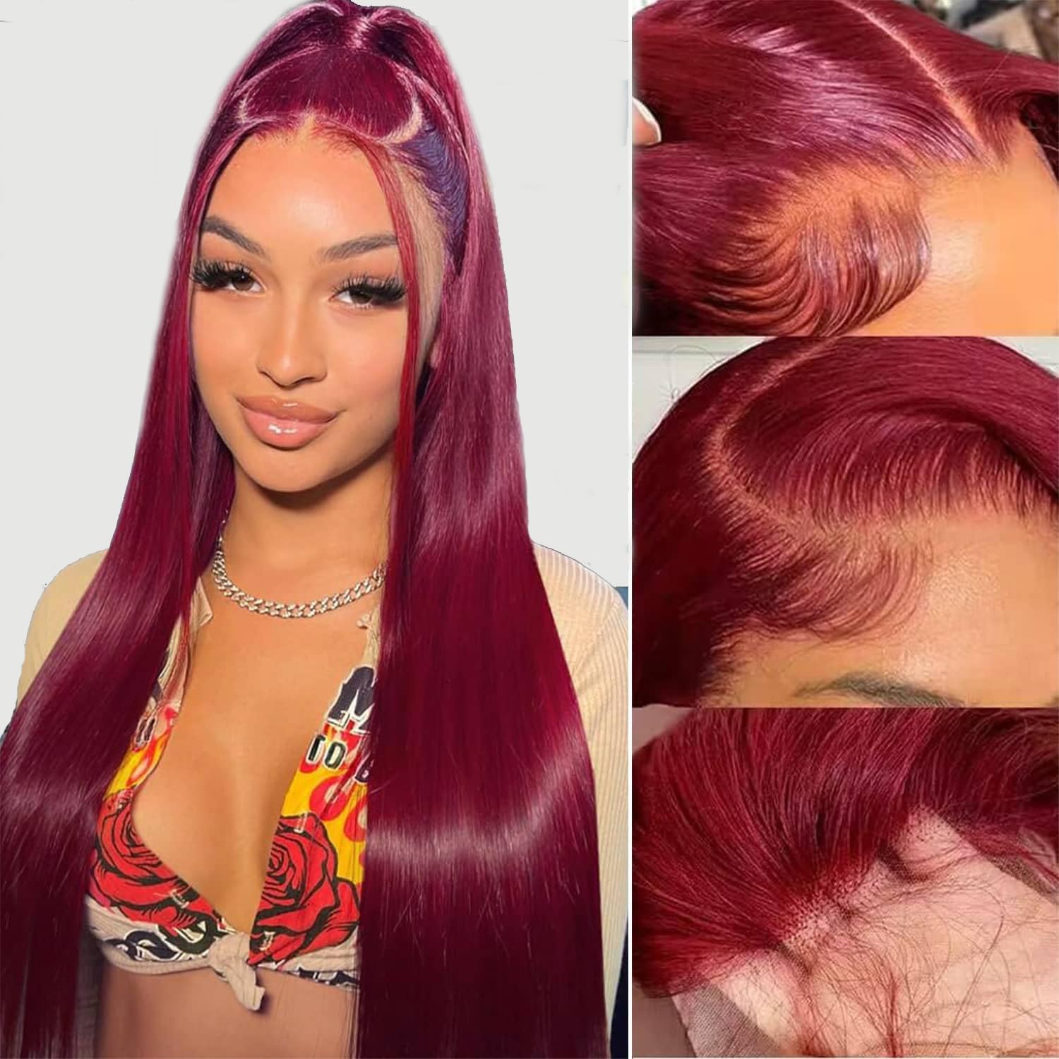 Burgundy Lace Front Wigs Human Hair for Stunning Looks