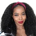 XSY Headband Wig Kinky Curly Human Hair 18 in - Natural Black