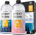 Nicpro 64 Ounce Crystal Clear Epoxy Resin Kit - Food Safe Finish