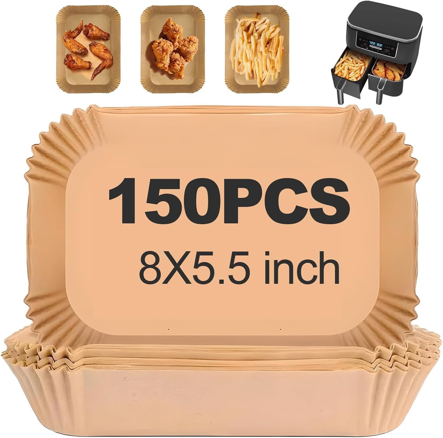 150PCS Air Fryer Liners for Mess-Free Cooking