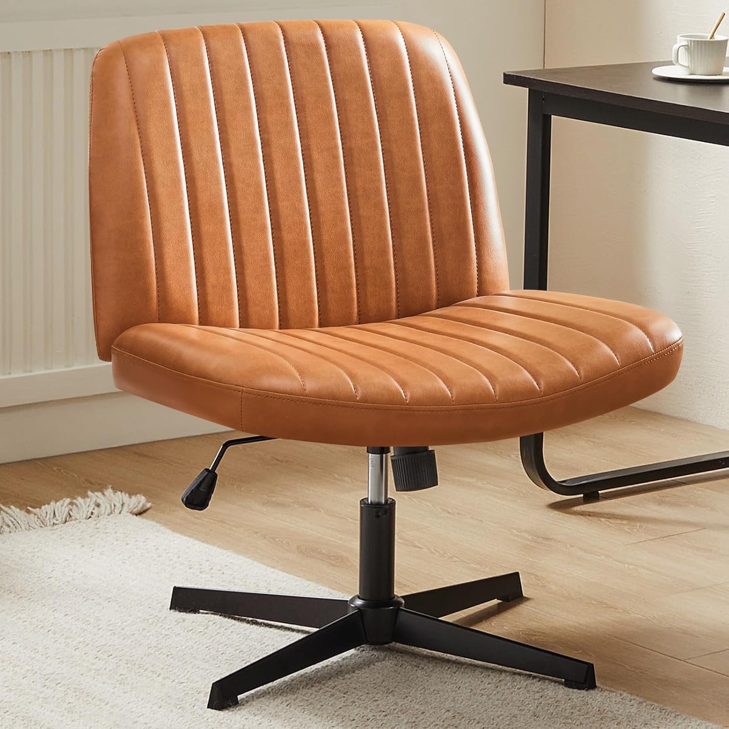 Sweetcrispy Criss Cross Chair Legged Armless Office Desk Chair