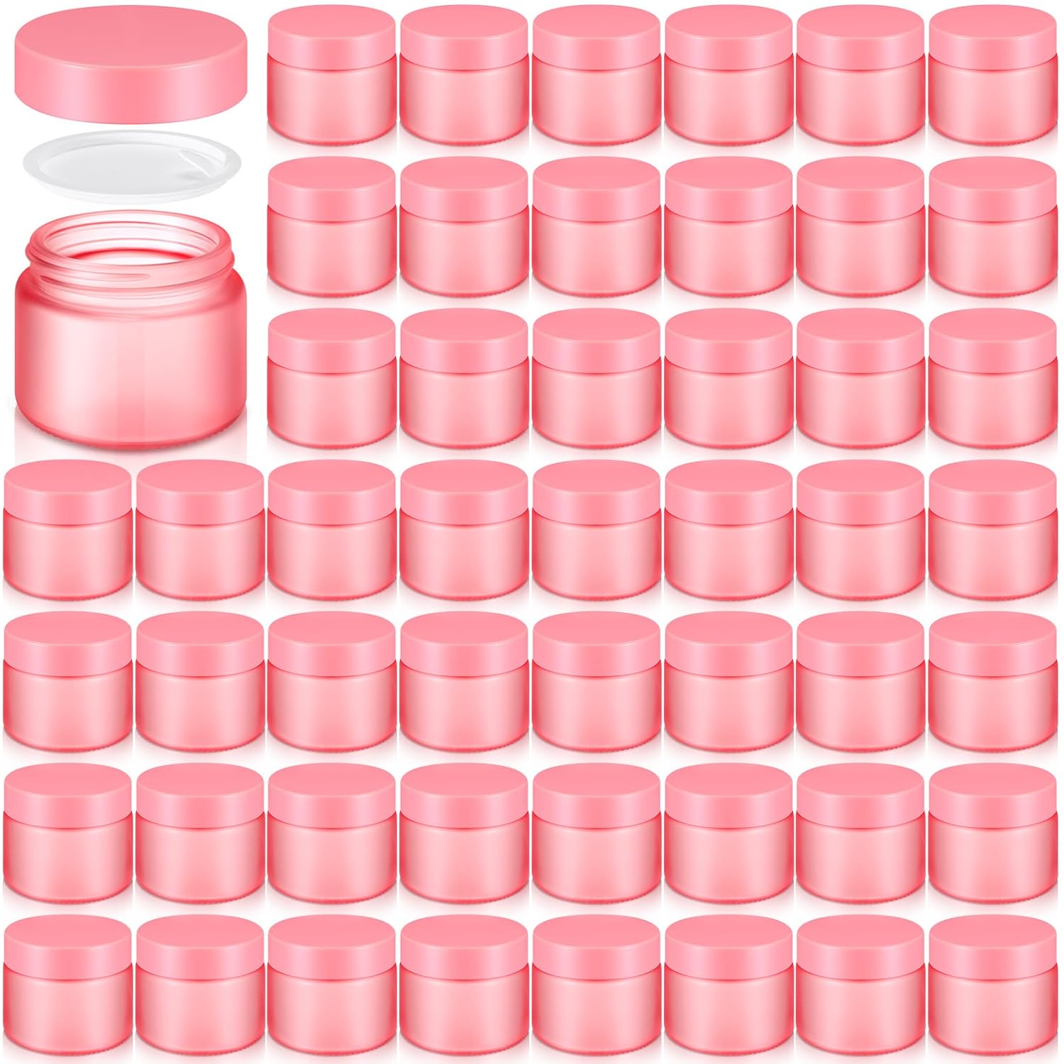 48 Pcs 2 oz Glass Jars with Lids for Travel and DIY Projects