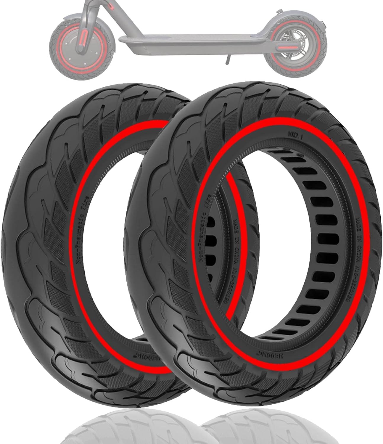 10x2.125 Tubeless Solid Tire for Ninebot and Other E-Scooters