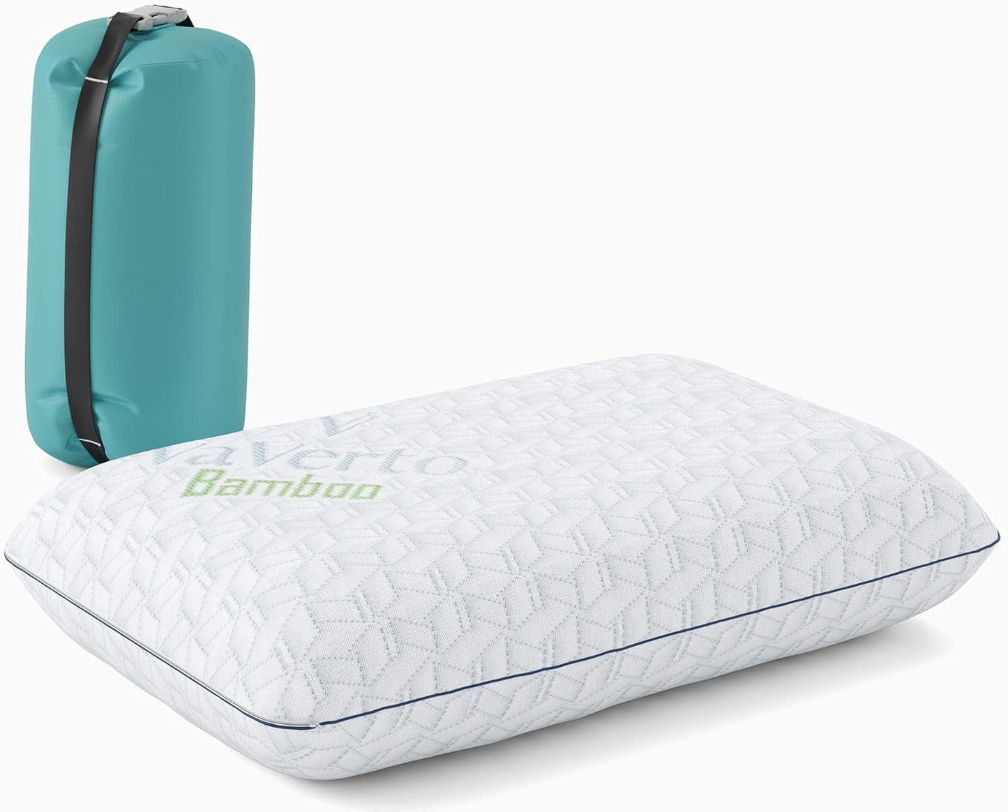 Vaverto Small Memory Foam Camping Pillow - Compressible Firmness
