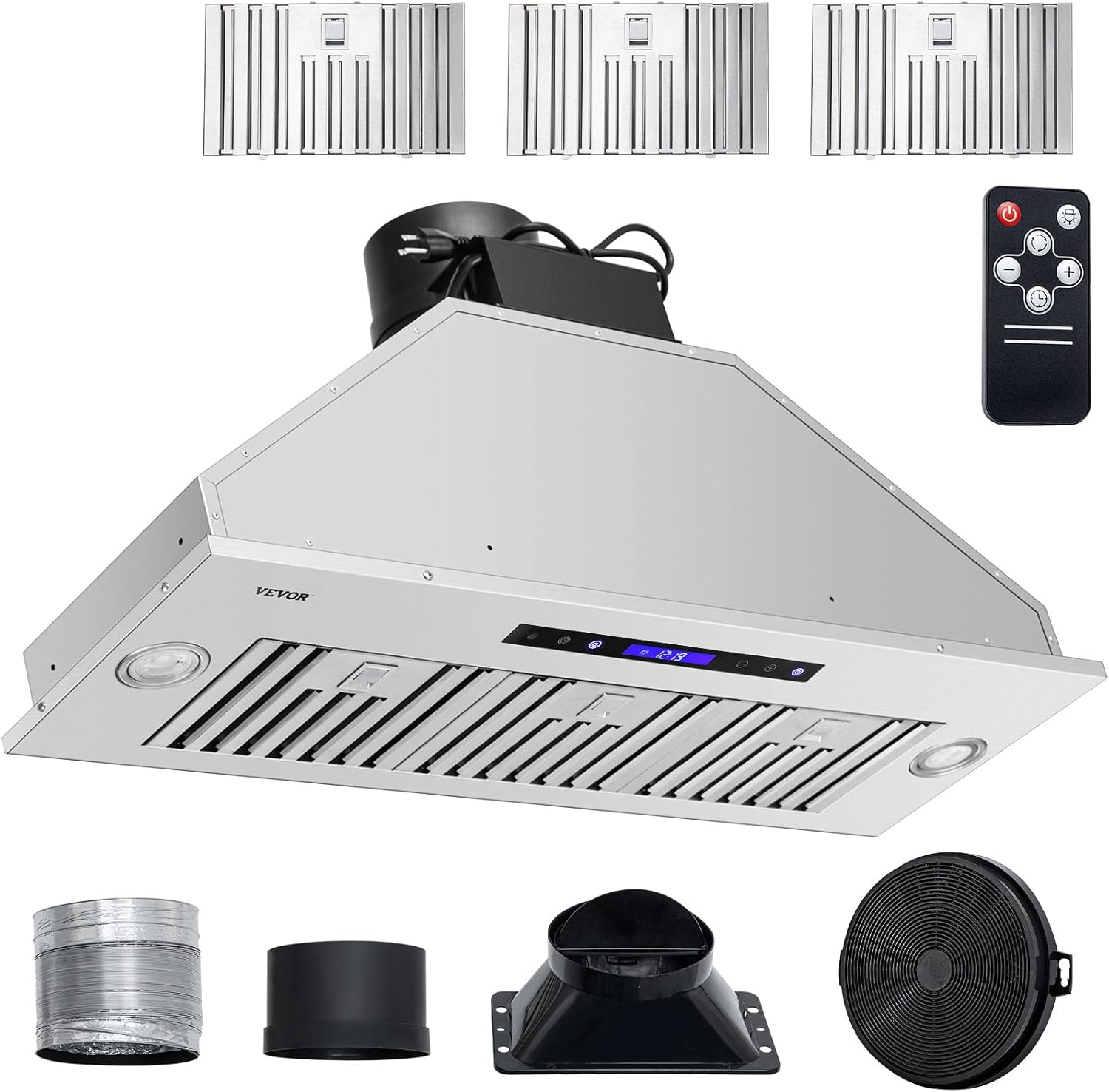 VEVOR 36 Inch Stainless Steel Insert Range Hood with 900CFM Power