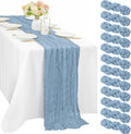 Dusty Blue Cheesecloth Table Runner for Elegant Weddings and Events