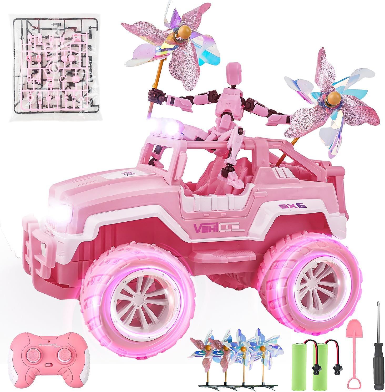 BEZGAR Pink RC Jeep Set - Fun Remote Control Car for Girls