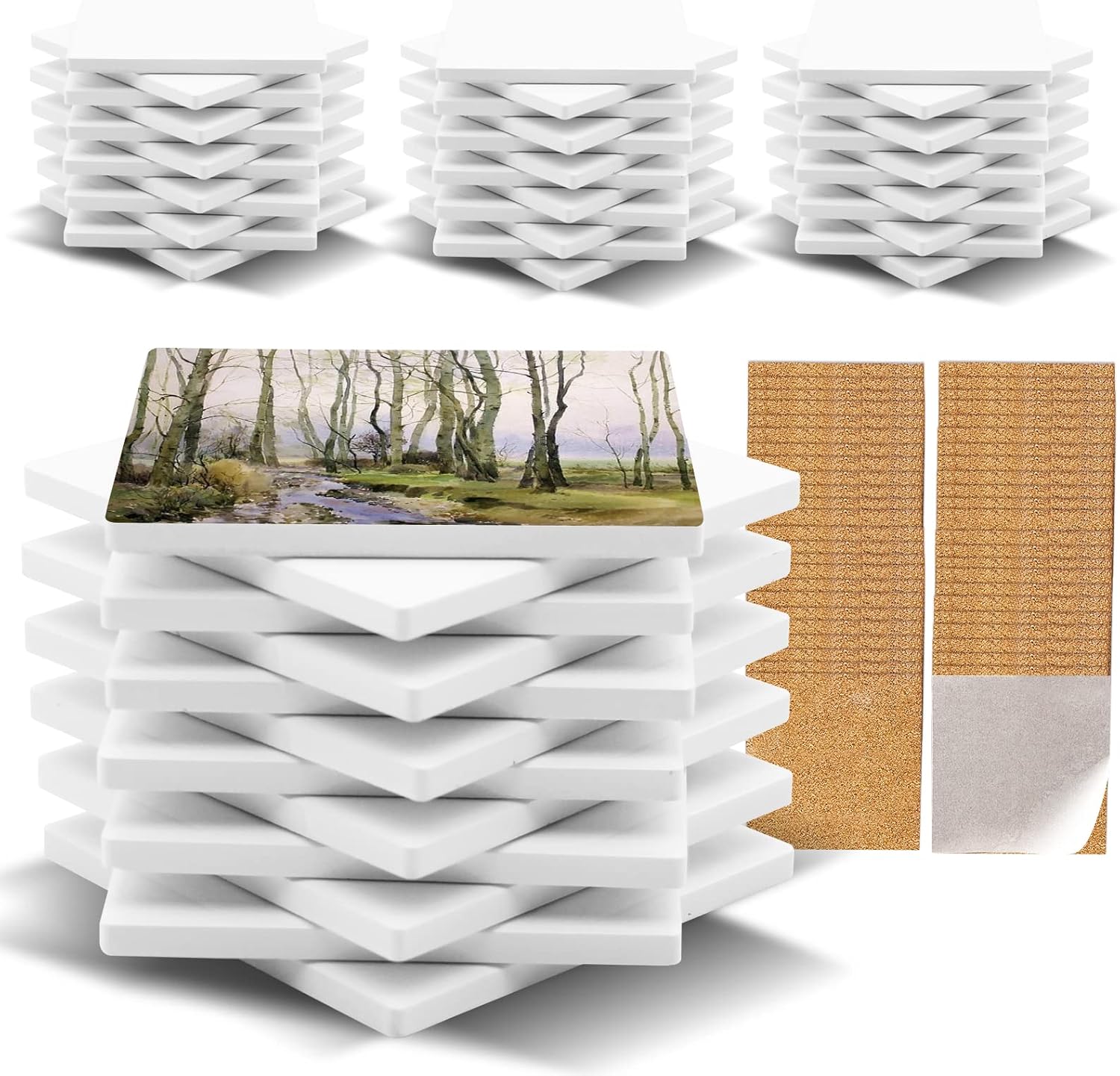 48 Pack Sublimation Blanks Coasters for DIY Crafts and Decor