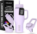 Coldest Tumbler with Handle and Straw - 36 oz Leak Proof Insulated