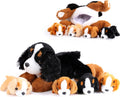 Mountain Dog Stuffed Animal Set with 4 Puppies - Cozy Travel Plush