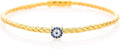 Evil Eye Sterling Silver Bangle Bracelet for Women - 14K Gold Plated