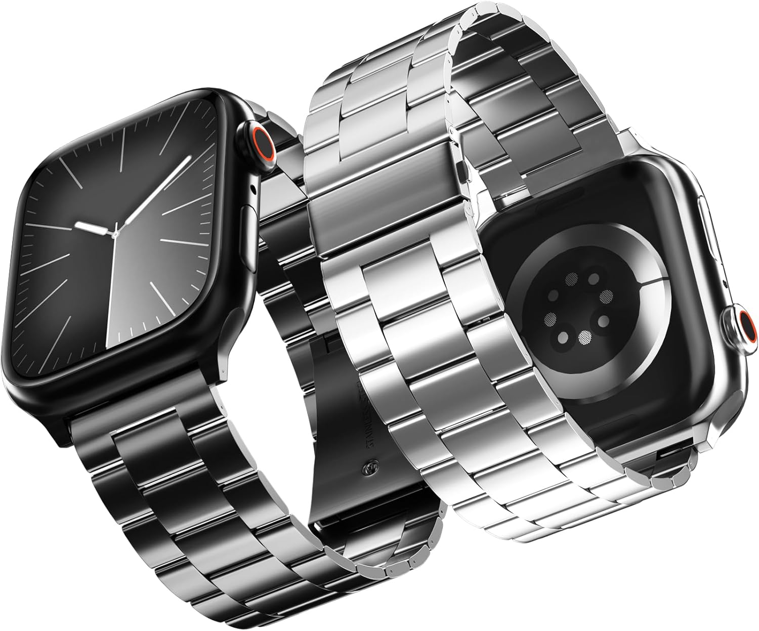 Rugged Stainless Steel Apple Watch Bands 2-Pack - Durable & Stylish