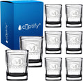 Personalized Square Shot Glasses Set of 8 Black Bottom 2oz - Custom
