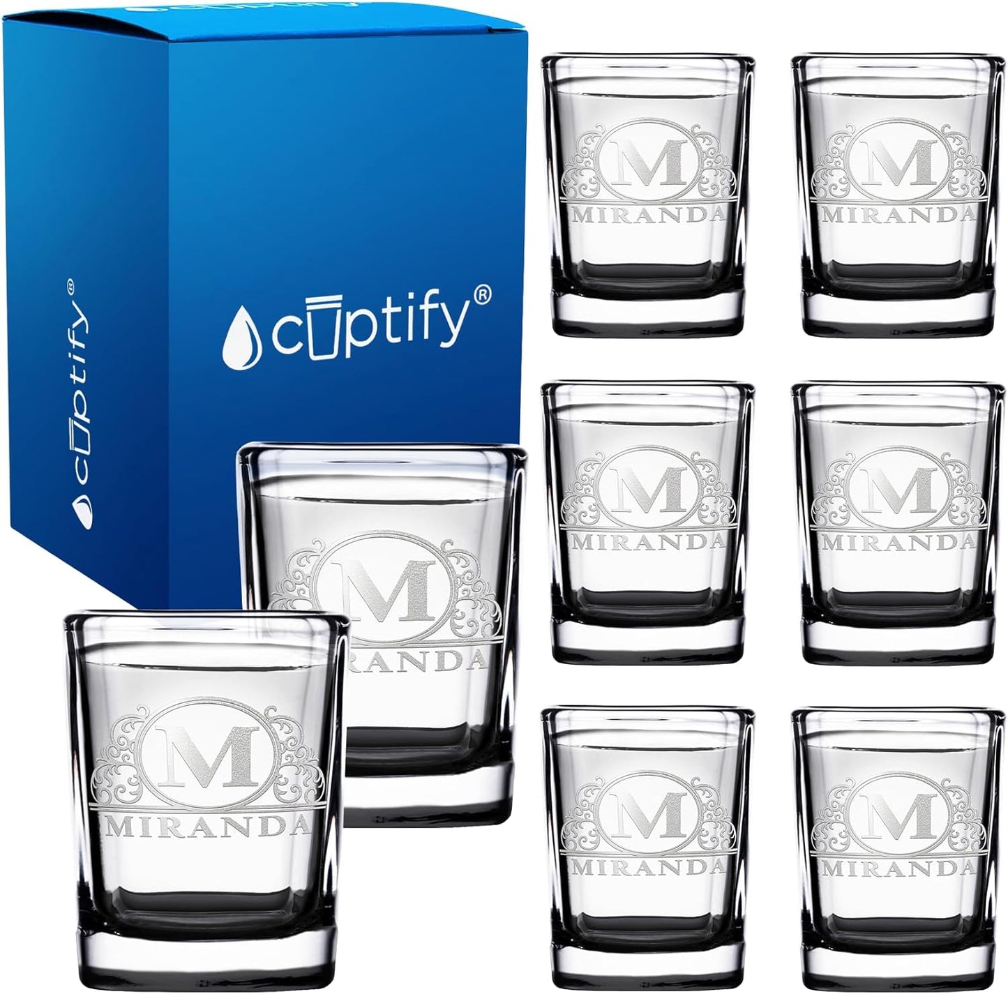 Personalized Square Shot Glasses Set of 8 for Unique Gifts