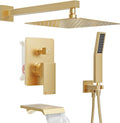 Shower System with Tub Spout, All Metal Tub Shower Faucet Set