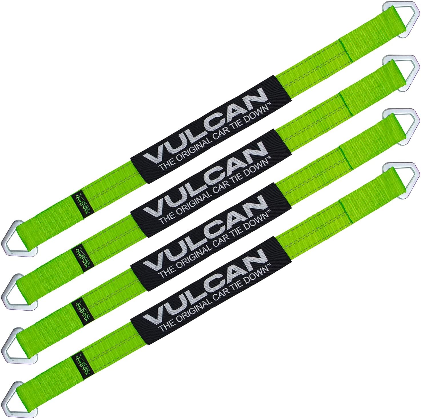 VULCAN Car Tie Down Axle Strap - High-Viz 2 Inch x 36 Inch