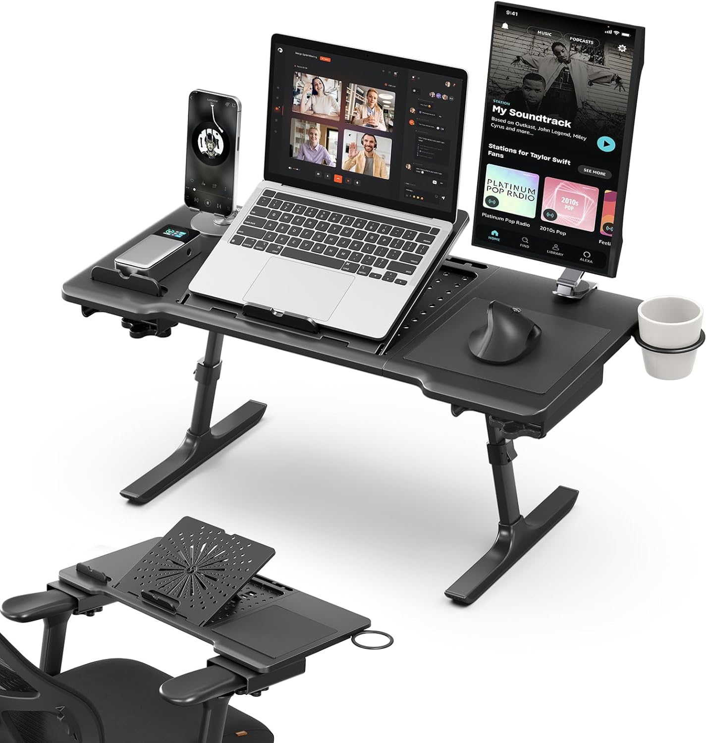 Adjustable Laptop Bed Tray Desk for Gaming and Work Needs