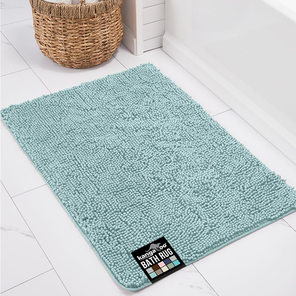 KANGAROO Chenille Soft Absorbent Bath Rug for Ultimate Comfort