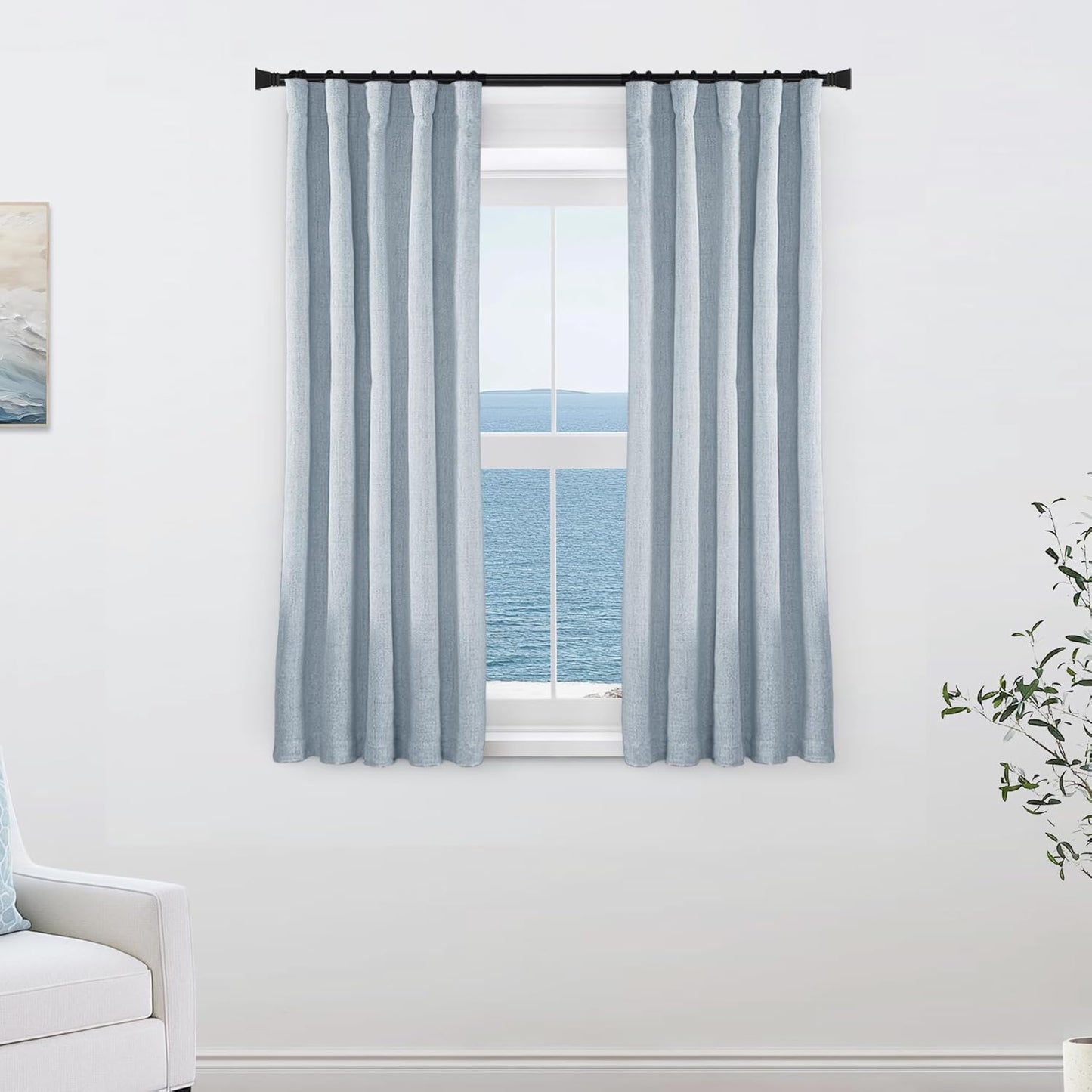 PANELSBURG Light Blue 100% Blackout Curtains for Bedroom